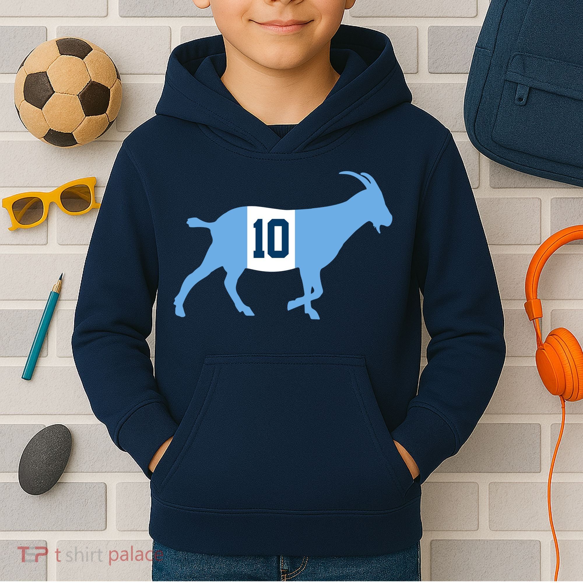Messi Goat #10 Argentina Soccer Kids Hoodie