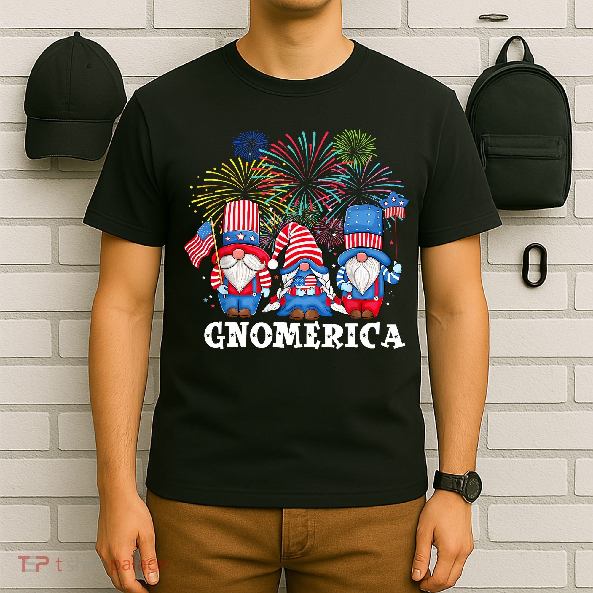 Merica Gnome 4th Of July Funny Patriotic Gnomes American USA T-Shirt