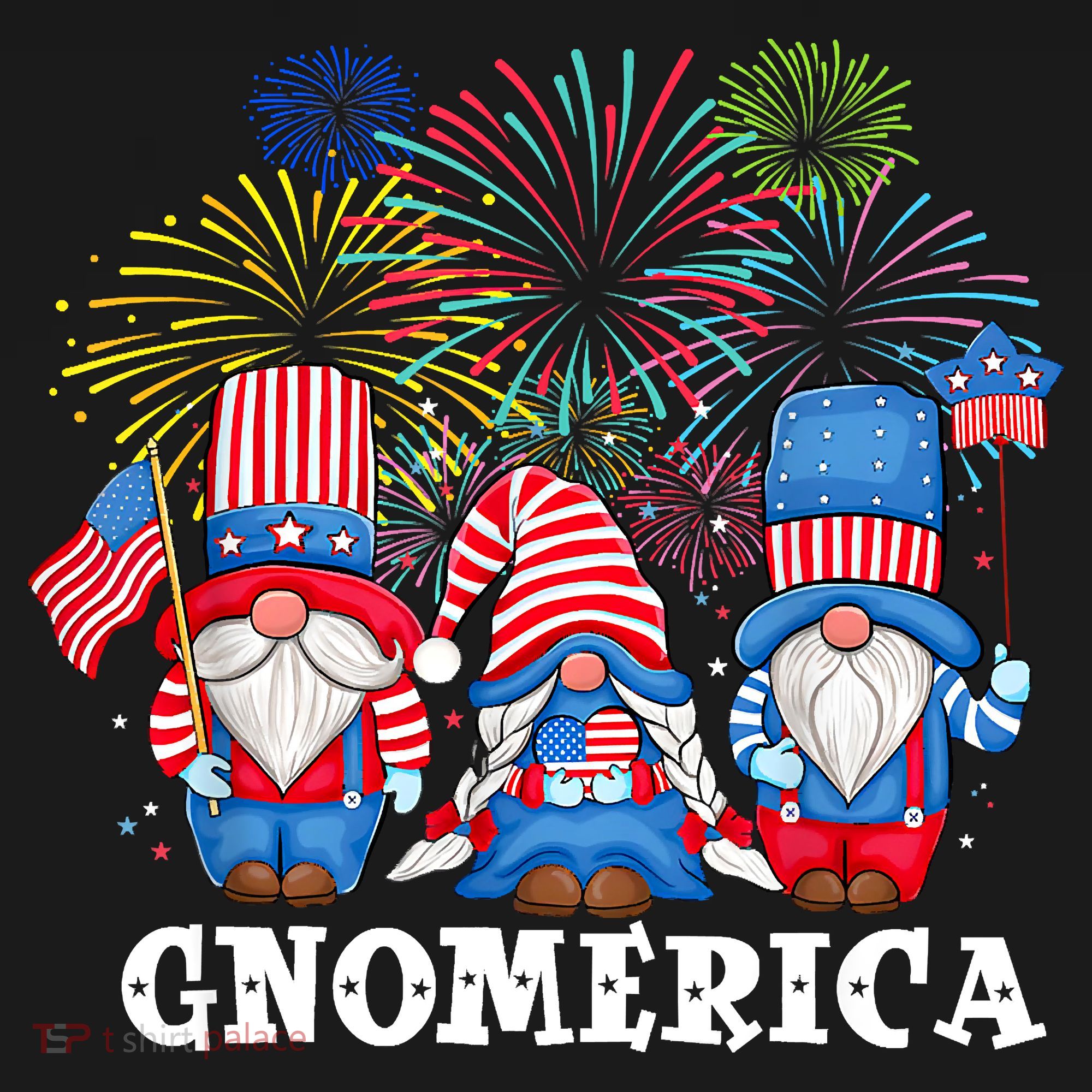 Merica Gnome 4th Of July Funny Patriotic Gnomes American USA Women's Hoodie