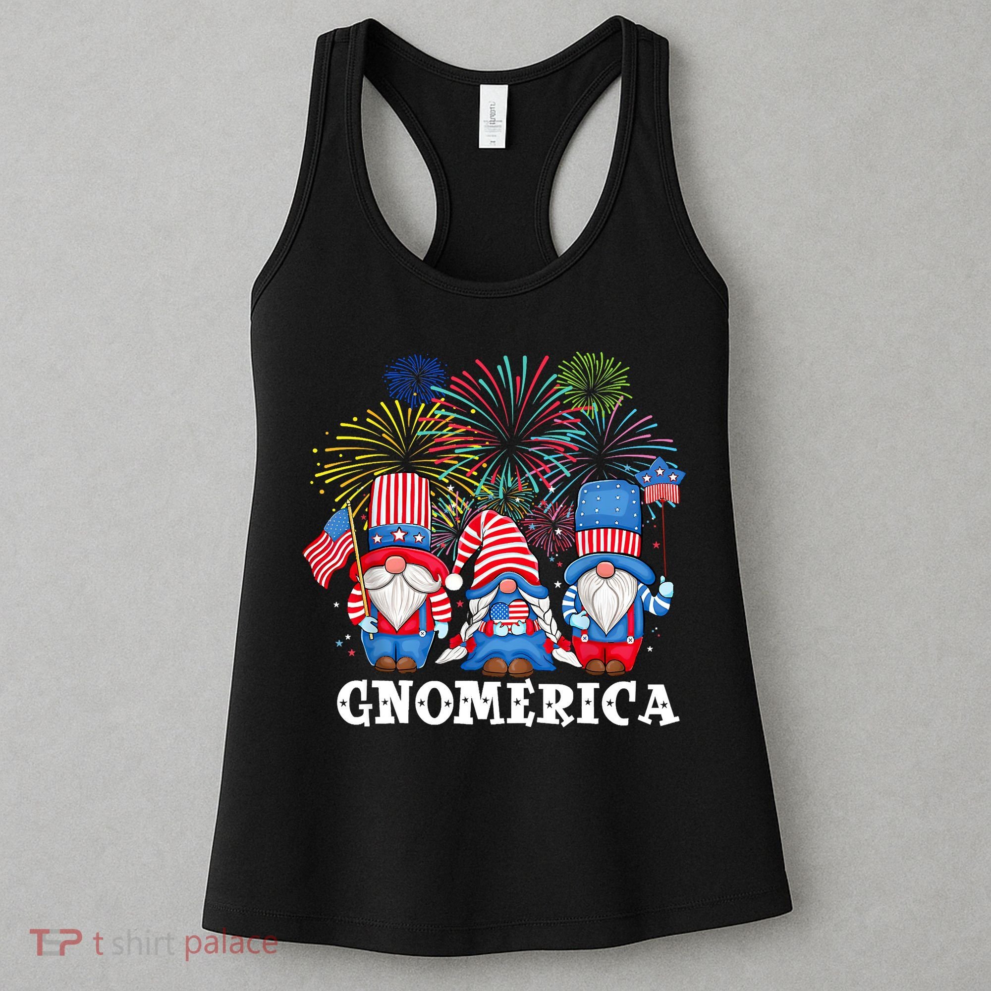 Merica Gnome 4th Of July Funny Patriotic Gnomes American USA Women's Tank Top