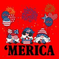 Merica Gnome 4th Of July Celebration Santa Hat thumb 1