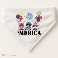 Merica Gnome 4th Of July Celebration USA-Made Doggie Bandana thumb 0