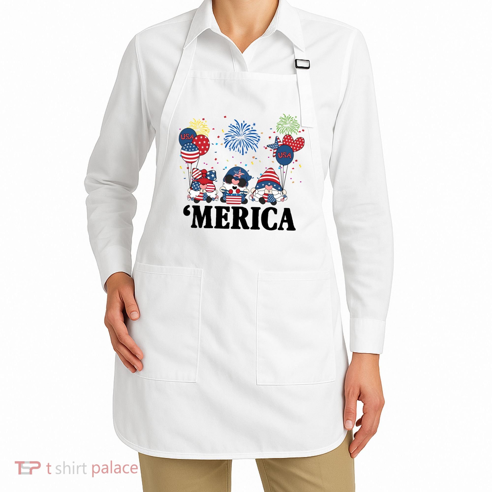 Merica Gnome 4th Of July Celebration Apron