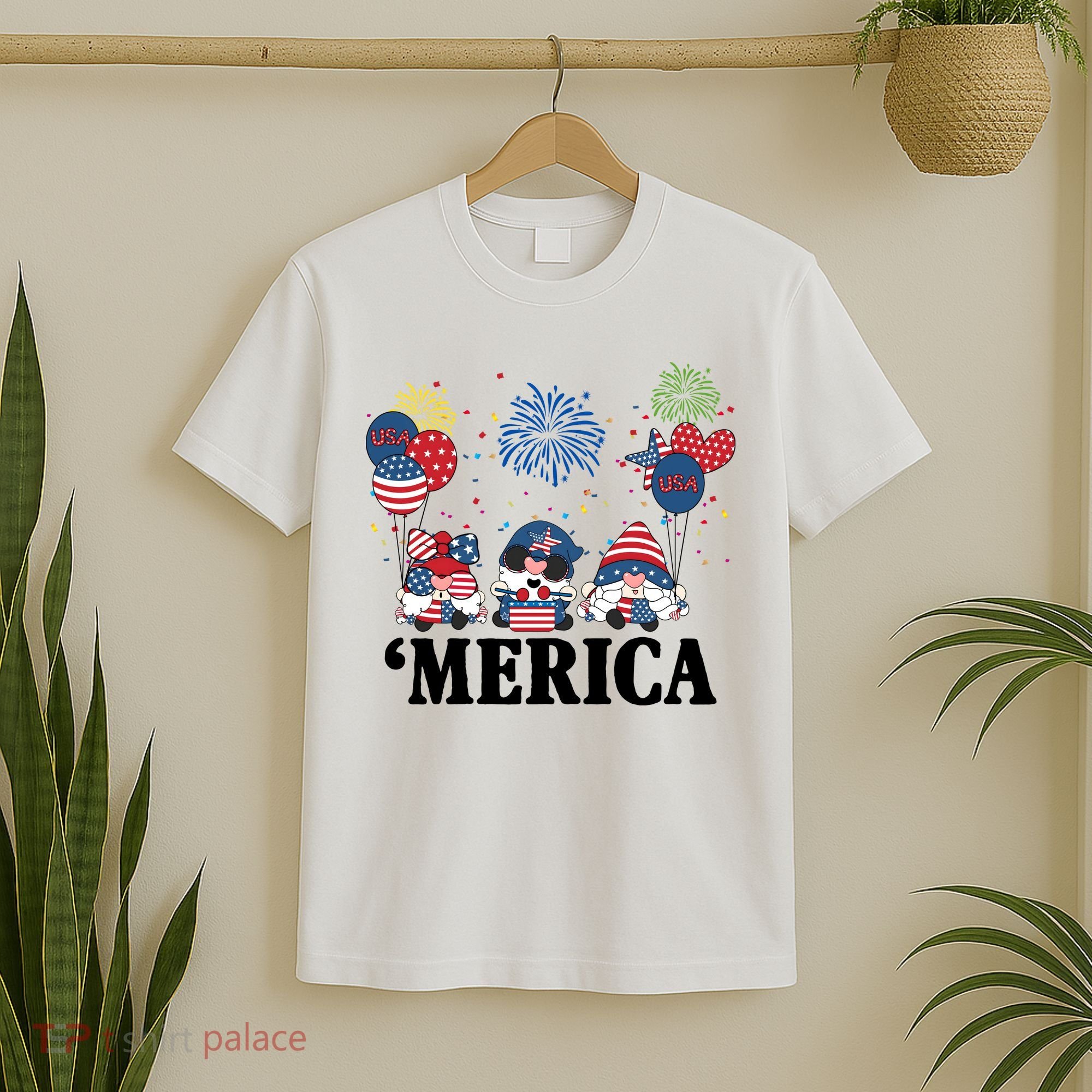 Merica Gnome 4th Of July Celebration T-Shirt