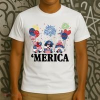 Merica Gnome 4th Of July Celebration T-Shirt thumb 3