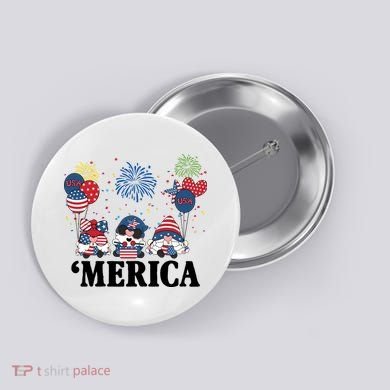 Merica Gnome 4th Of July Celebration Button