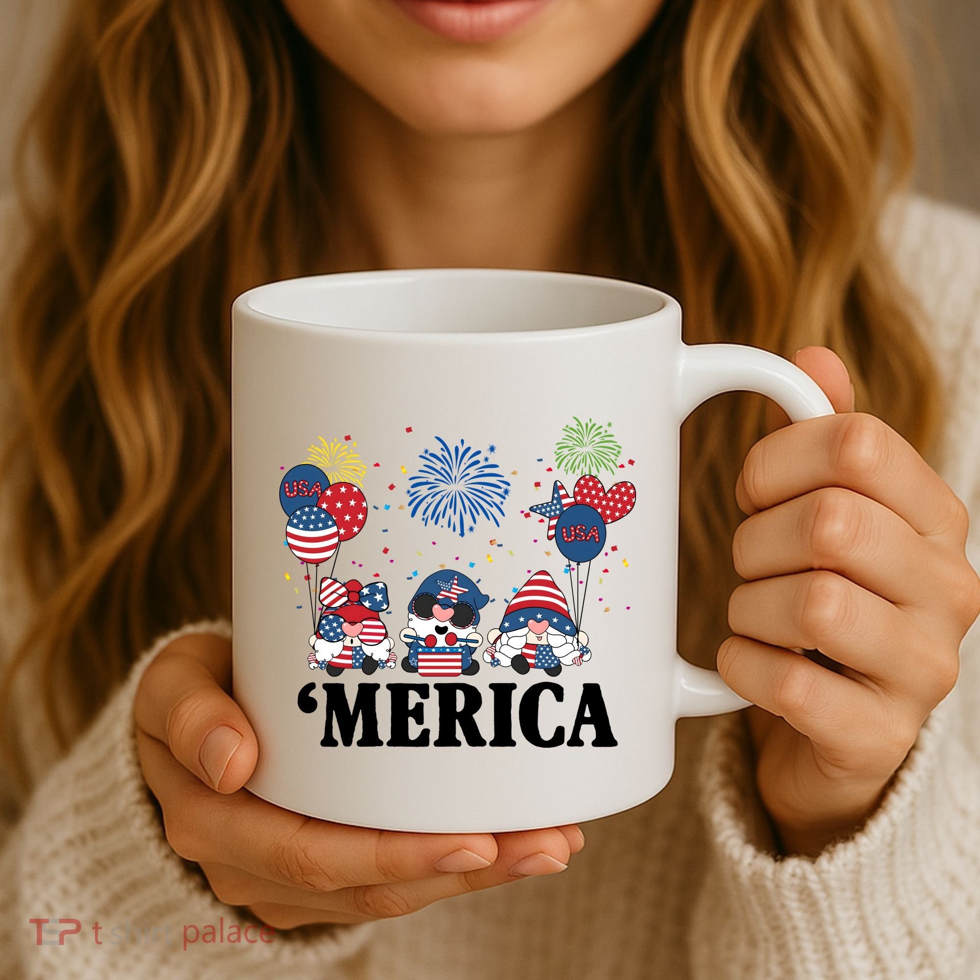 Merica Gnome 4th Of July Celebration Coffee Mug