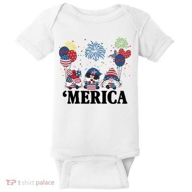 Merica Gnome 4th Of July Celebration Baby Bodysuit