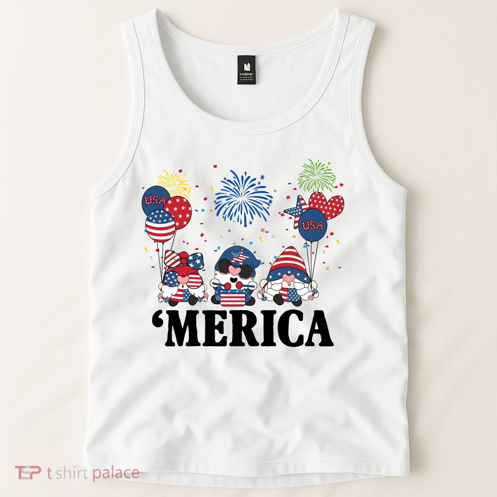 Merica Gnome 4th Of July Celebration Tank Top