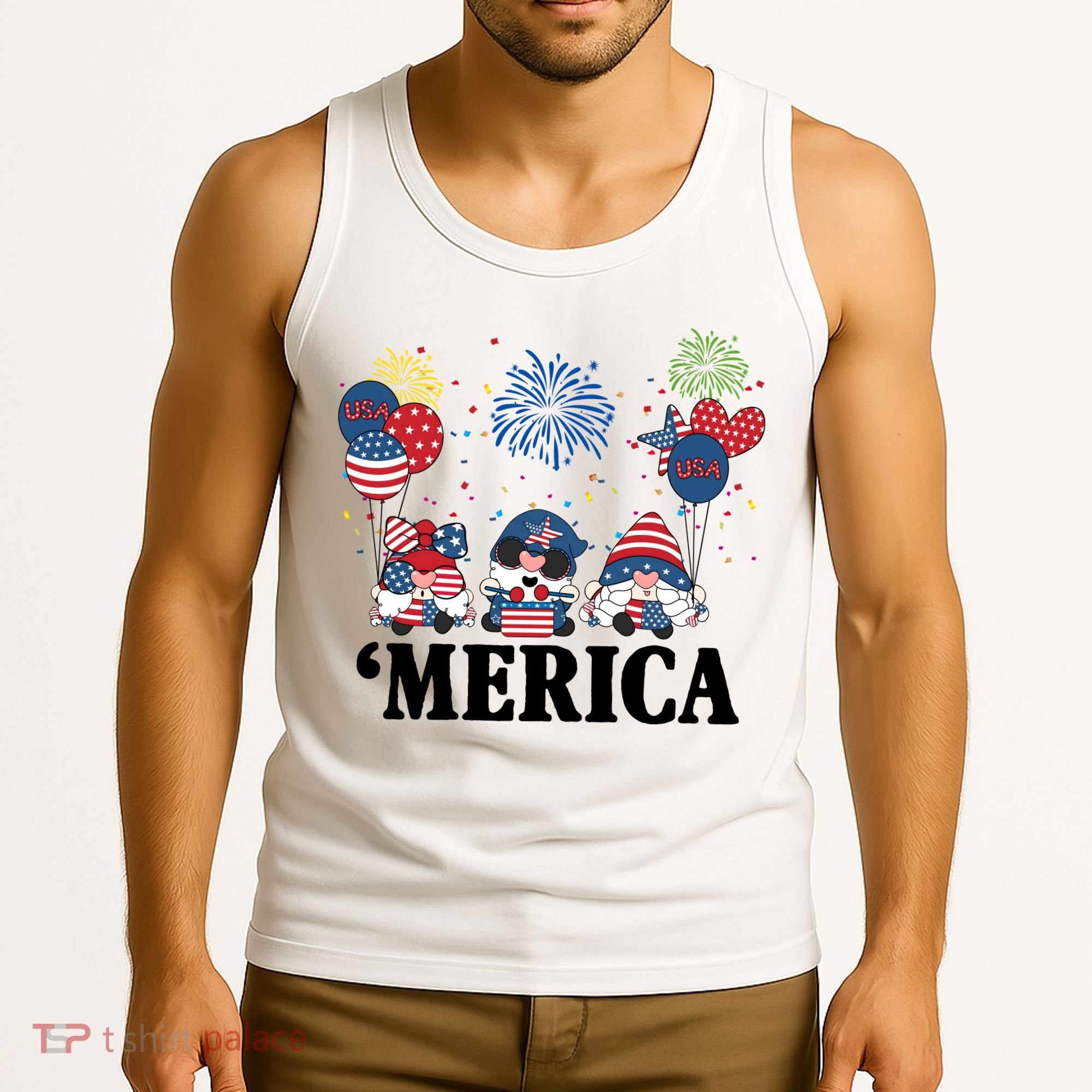Merica Gnome 4th Of July Celebration Tank Top