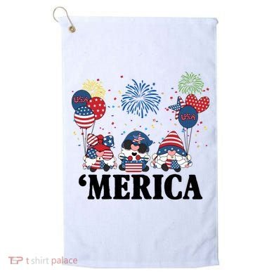 Merica Gnome 4th Of July Celebration Golf Towel