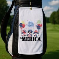 Merica Gnome 4th Of July Celebration Golf Towel thumb 2