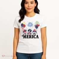 Merica Gnome 4th Of July Celebration Women's T-Shirt thumb 4