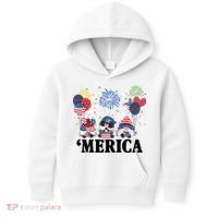 Merica Gnome 4th Of July Celebration Kids Hoodie thumb 0