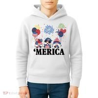 Merica Gnome 4th Of July Celebration Kids Hoodie thumb 4