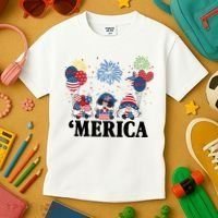 Merica Gnome 4th Of July Celebration Kids T-Shirt thumb 3