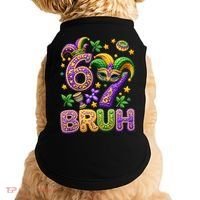 Mardi Gras 67 Bruh Funny 6-7 Meme Doggie Tank thumb 0