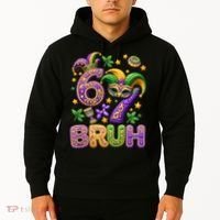 Mardi Gras 67 Bruh Funny 6-7 Meme Hoodie thumb 2