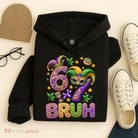 Mardi Gras 67 Bruh Funny 6-7 Meme Hoodie thumb 4