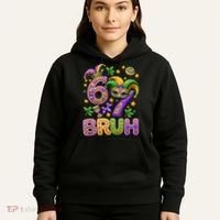 Mardi Gras 67 Bruh Funny 6-7 Meme Hoodie thumb 5