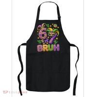 Mardi Gras 67 Bruh Funny 6-7 Meme Apron thumb 0