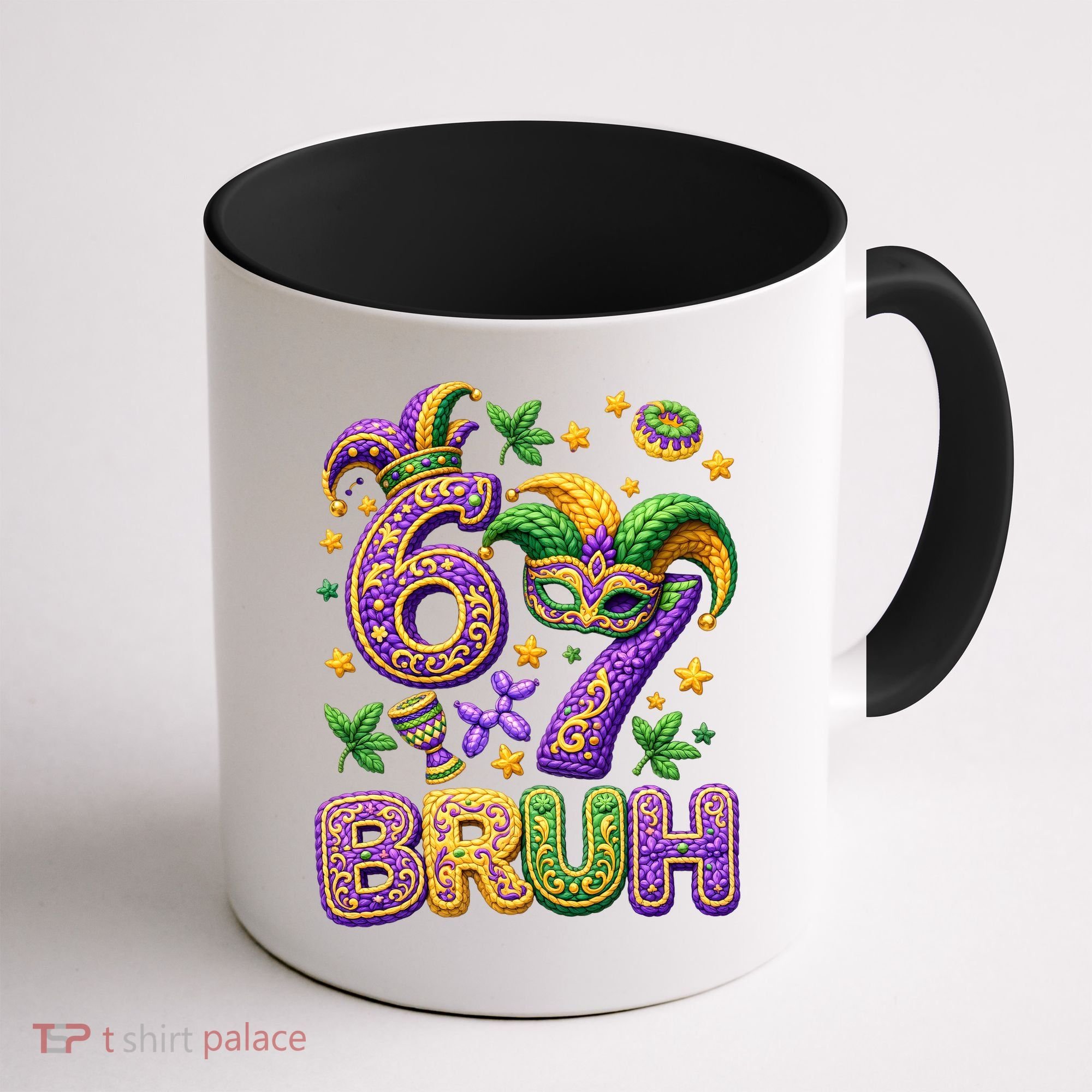 Mardi Gras 67 Bruh Funny 6-7 Meme Coffee Mug