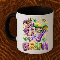 Mardi Gras 67 Bruh Funny 6-7 Meme Coffee Mug thumb 2