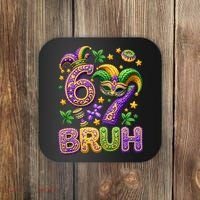 Mardi Gras 67 Bruh Funny 6-7 Meme Coaster thumb 0