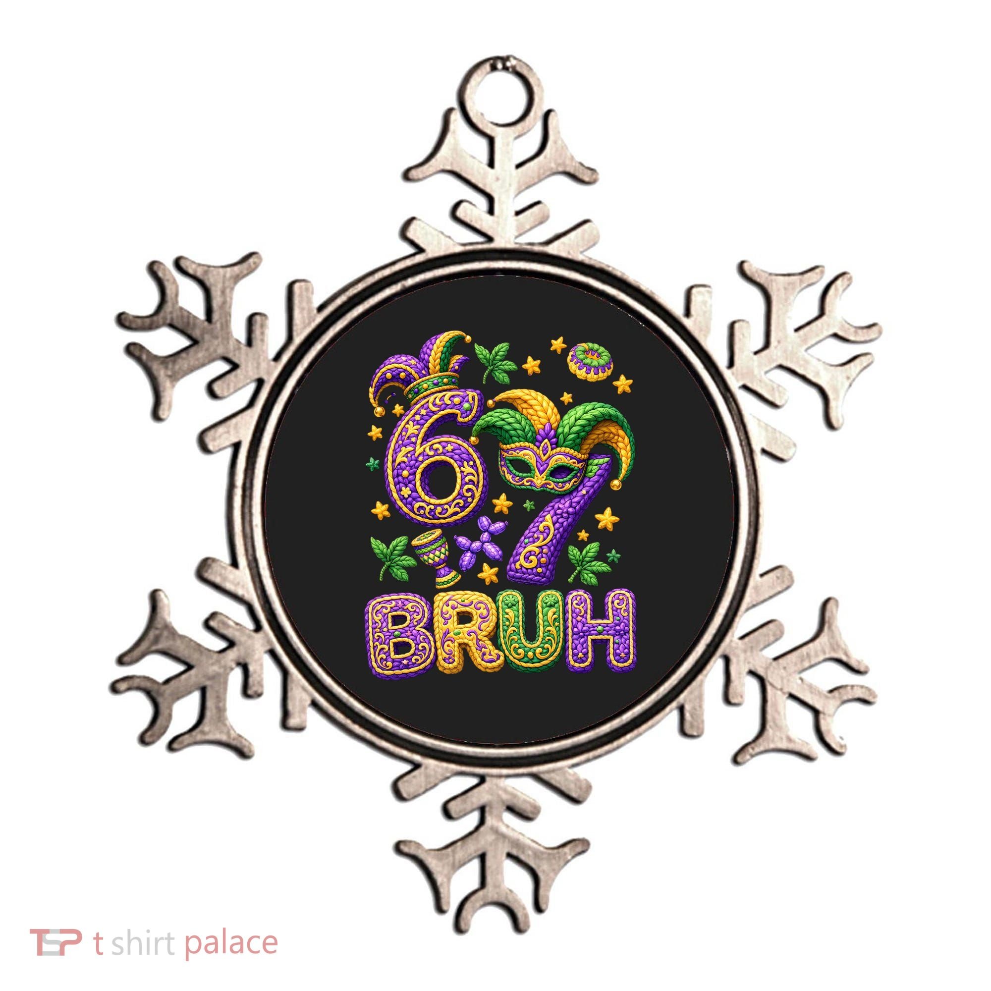 Mardi Gras 67 Bruh Funny 6-7 Meme Ornament