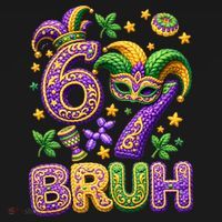 Mardi Gras 67 Bruh Funny 6-7 Meme Women's Tank Top thumb 5