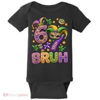 Mardi Gras 67 Bruh Funny 6-7 Meme Baby Bodysuit thumb 0