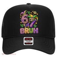 Mardi Gras 67 Bruh Funny 6-7 Meme Hat thumb 0