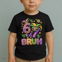 Mardi Gras 67 Bruh Funny 6-7 Meme Toddler T-Shirt thumb 2