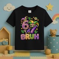 Mardi Gras 67 Bruh Funny 6-7 Meme Toddler T-Shirt thumb 3