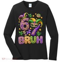 Mardi Gras 67 Bruh Funny 6-7 Meme Women's Long Sleeve Shirt thumb 0