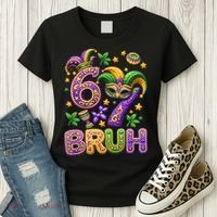 Mardi Gras 67 Bruh Funny 6-7 Meme Women's T-Shirt thumb 3