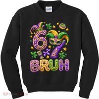 Mardi Gras 67 Bruh Funny 6-7 Meme Kids Sweatshirt thumb 0