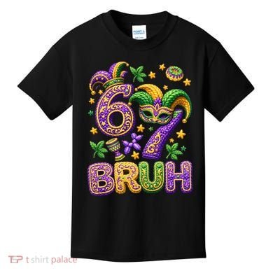 Mardi Gras 67 Bruh Funny 6-7 Meme Kids T-Shirt