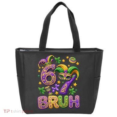 Mardi Gras 67 Bruh Funny 6-7 Meme Tote Bag