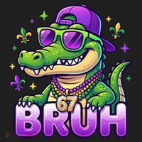 Mardi Gras 67 BRUH Alligator 6-7 Meme Six Seven Beanie thumb 2