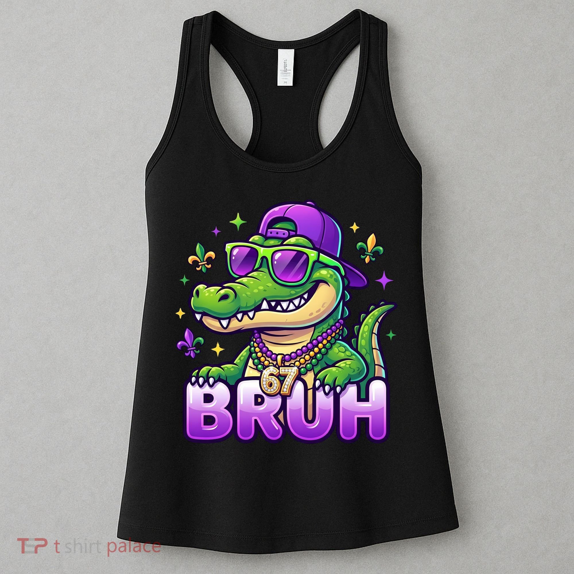 Mardi Gras 67 BRUH Alligator 6-7 Meme Six Seven Women's Tank Top