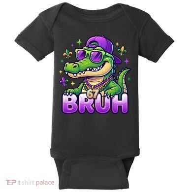 Mardi Gras 67 BRUH Alligator 6-7 Meme Six Seven Baby Bodysuit