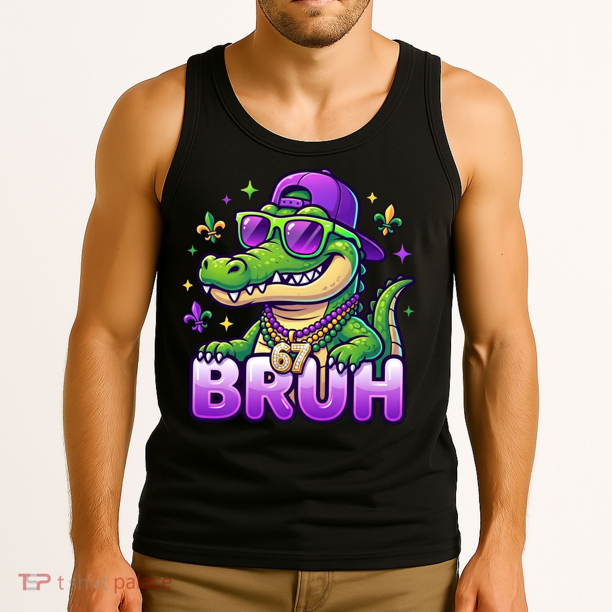 Mardi Gras 67 BRUH Alligator 6-7 Meme Six Seven Tank Top