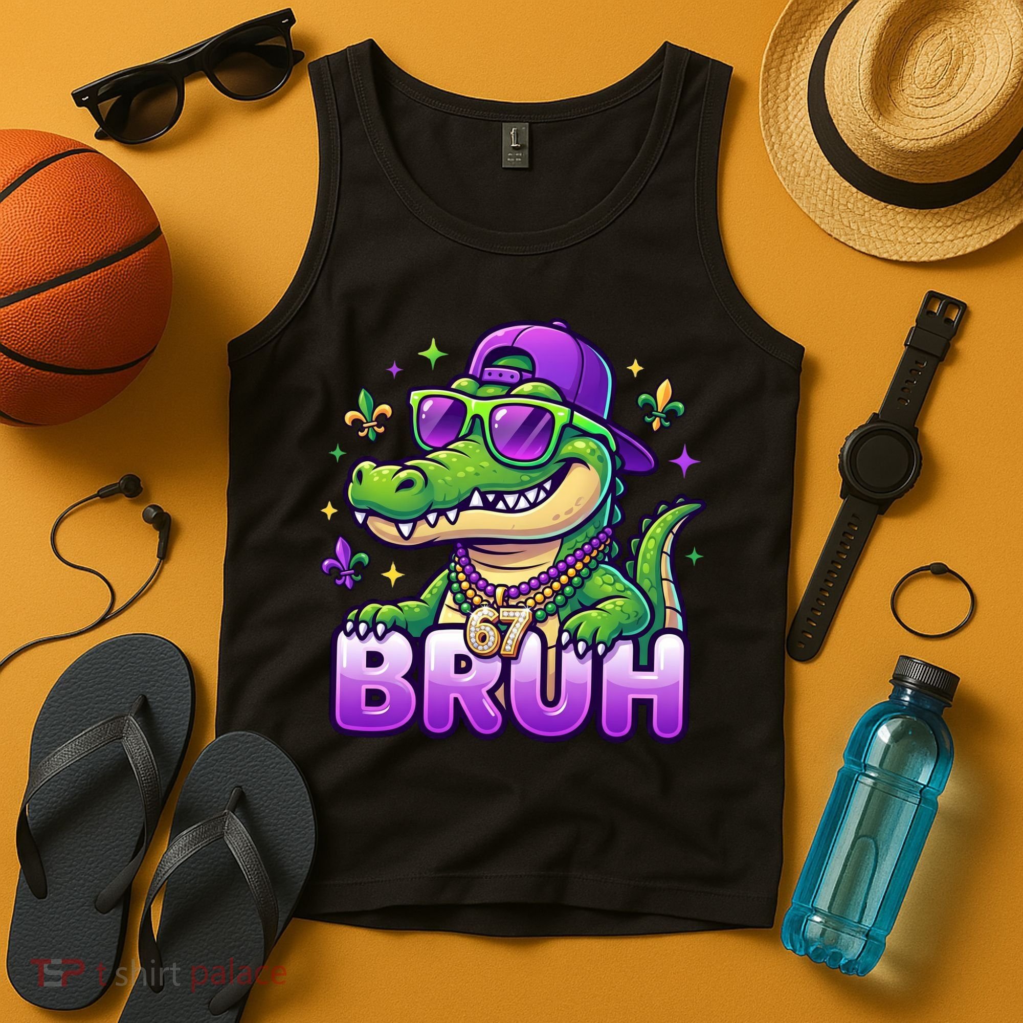 Mardi Gras 67 BRUH Alligator 6-7 Meme Six Seven Tank Top
