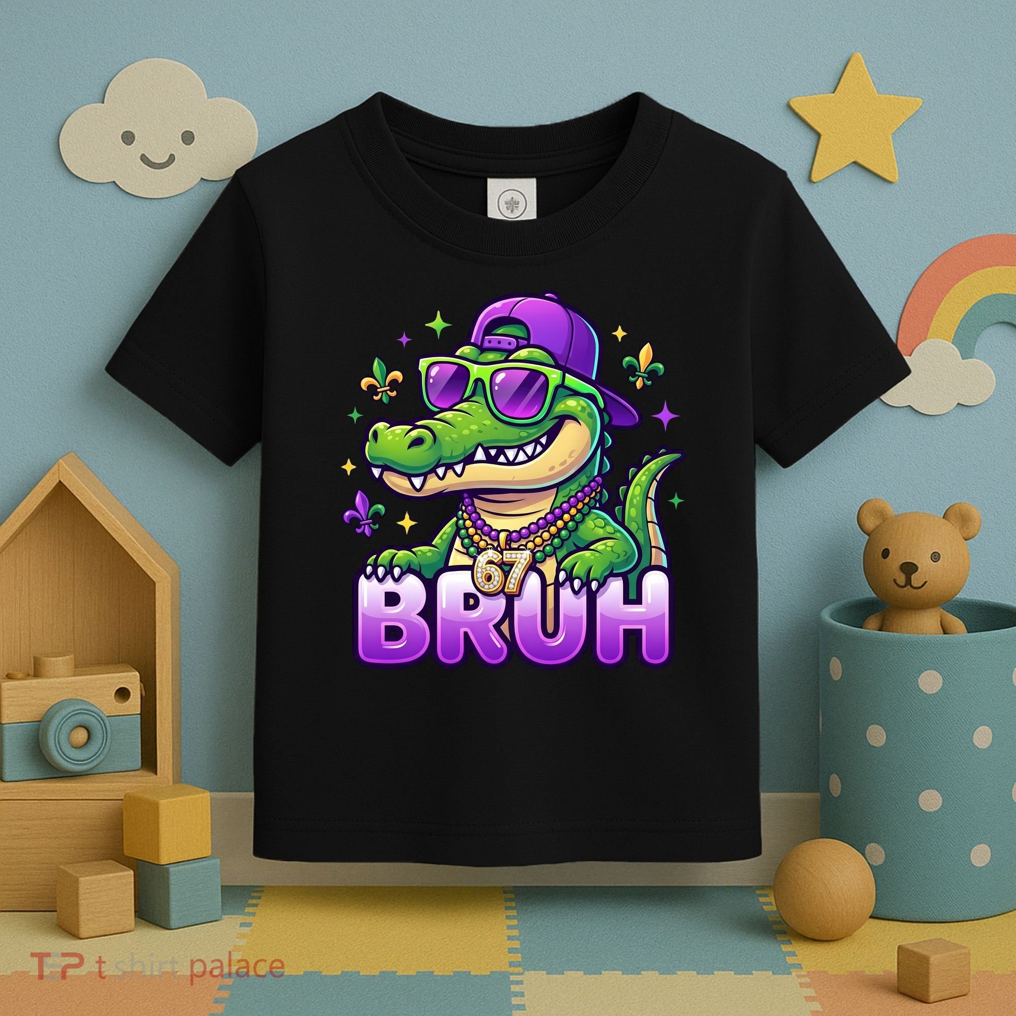 Mardi Gras 67 BRUH Alligator 6-7 Meme Six Seven Toddler T-Shirt