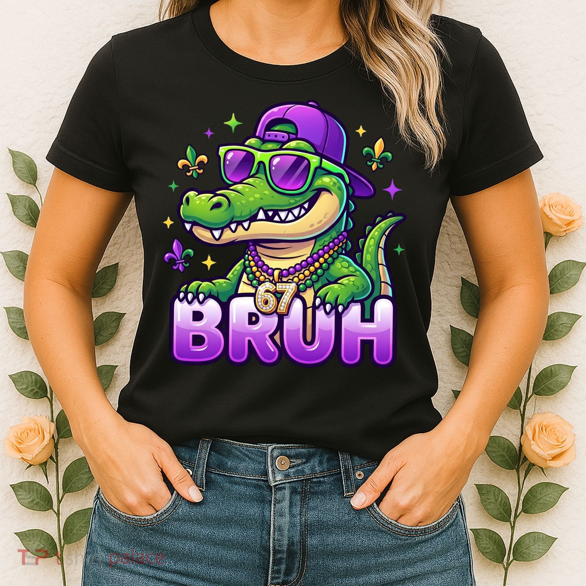 Mardi Gras 67 BRUH Alligator 6-7 Meme Six Seven Women's T-Shirt