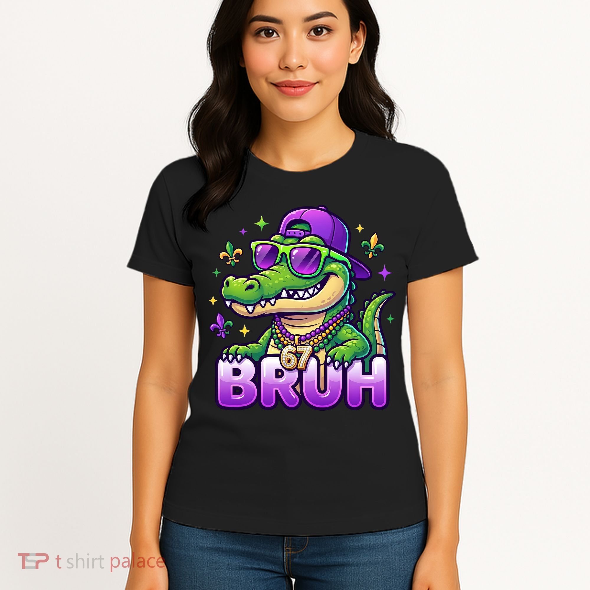 Mardi Gras 67 BRUH Alligator 6-7 Meme Six Seven Women's T-Shirt