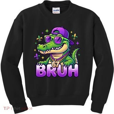 Mardi Gras 67 BRUH Alligator 6-7 Meme Six Seven Kids Sweatshirt