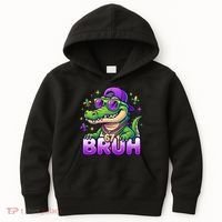 Mardi Gras 67 BRUH Alligator 6-7 Meme Six Seven Kids Hoodie thumb 0