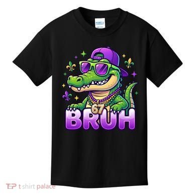 Mardi Gras 67 BRUH Alligator 6-7 Meme Six Seven Kids T-Shirt